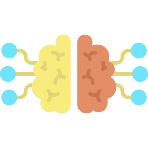 Brain multimedia network technology icon