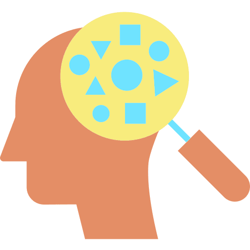Data head graph data icon