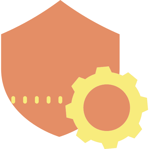 Security cogwheel gear shield icon