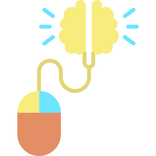 Brain connection electronic futuristic icon