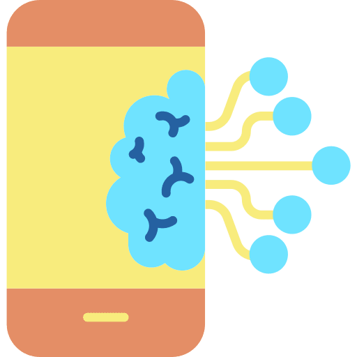 Brain technology futuristic robotics icon