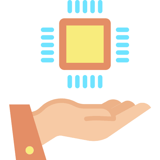 Chip hands and gestures chip electronic icon