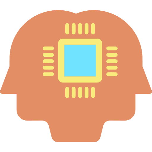 Chip human thinking head icon