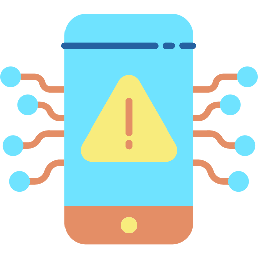 Warning smartphone warning mobile icon