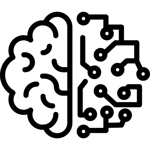 Digital robotics neural network ai icon