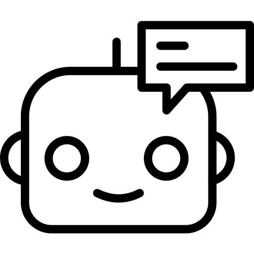 Robot mechanism head automation icon