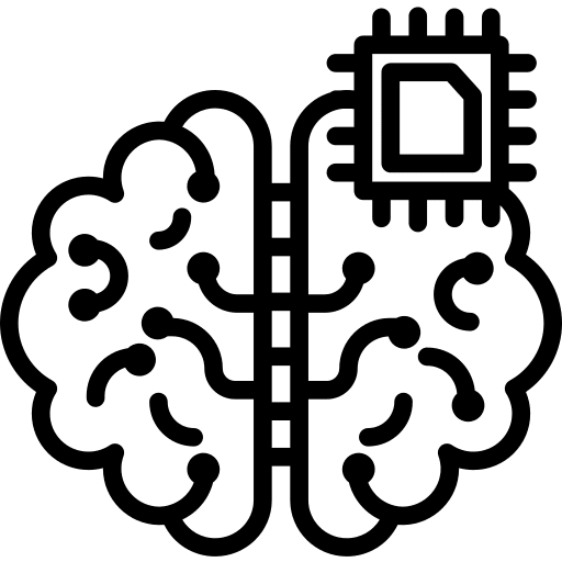 Brain science fiction brain ai icon