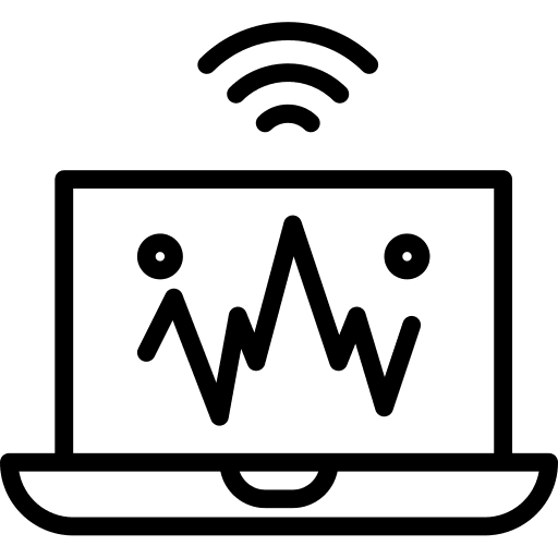 Laptop ai artificial intelligence technology icon