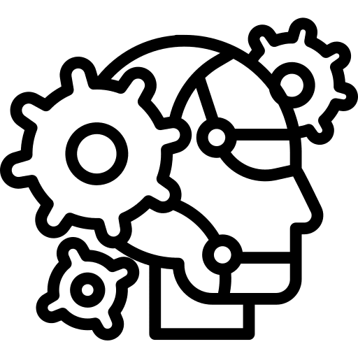 Robot production computer chip icon