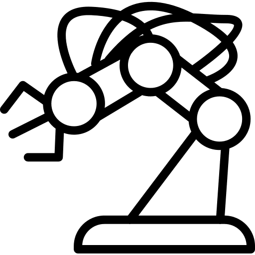 Robotic hand mechanical arm robot industry icon