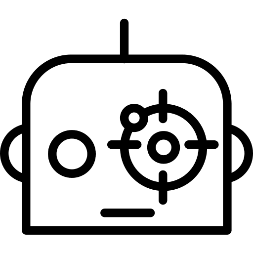 Robot head scanning automation icon