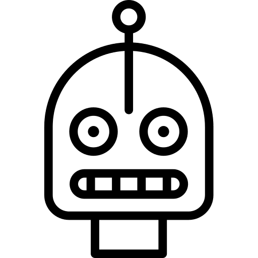 Robot technology head ai icon