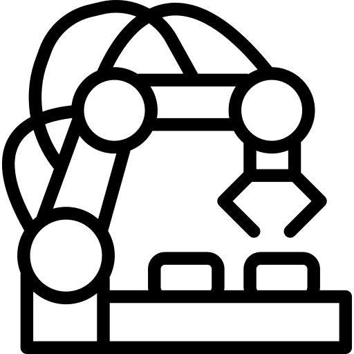 Robotic hand mechanical arm industry robotic arm icon