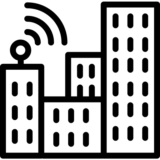 Television wireless antenna architecture and city icon