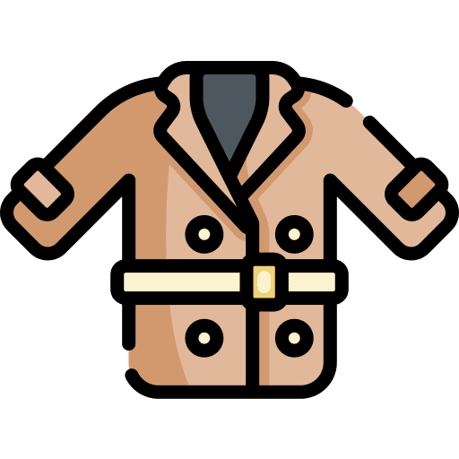 Trench coat fashion coat clothing icon