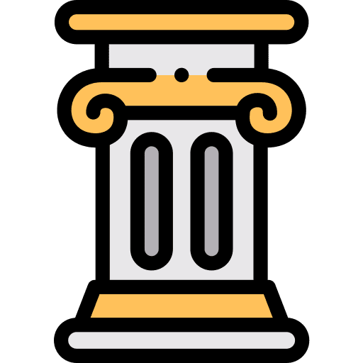 Column architecture and city pillar greece icon