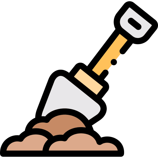 Shovel dig farming and gardening nature icon