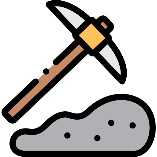 Mining construction and tools mine tool icon