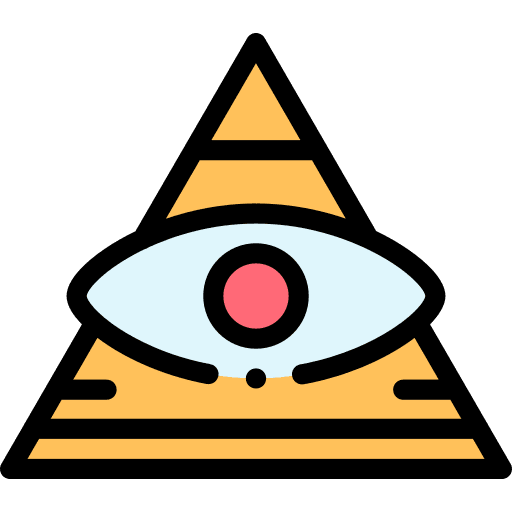 Pyramid triangular cultures eye icon