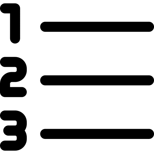 Number signs interface numbered icon