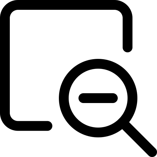 Delete clear magnifying glass remove icon