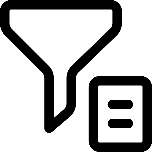 Filter web interface filter icon