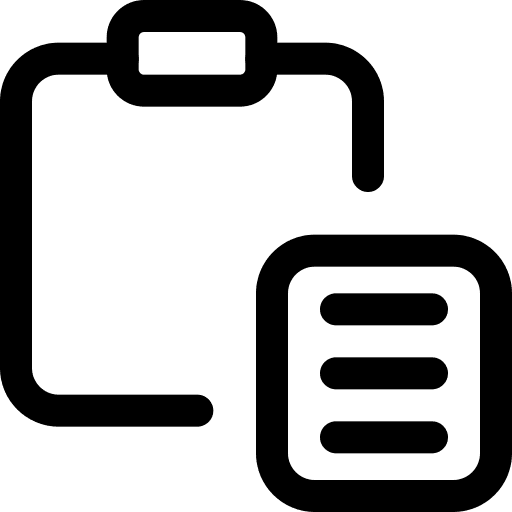 Clipboard files and folders text interface icon