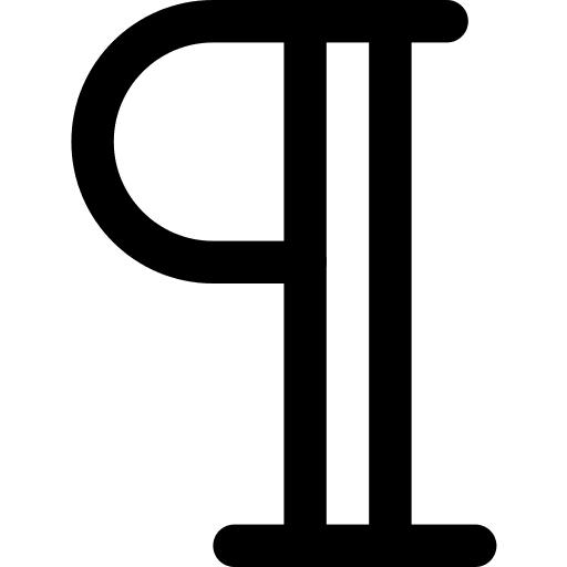 Paragraph symbol edit tools right align icon