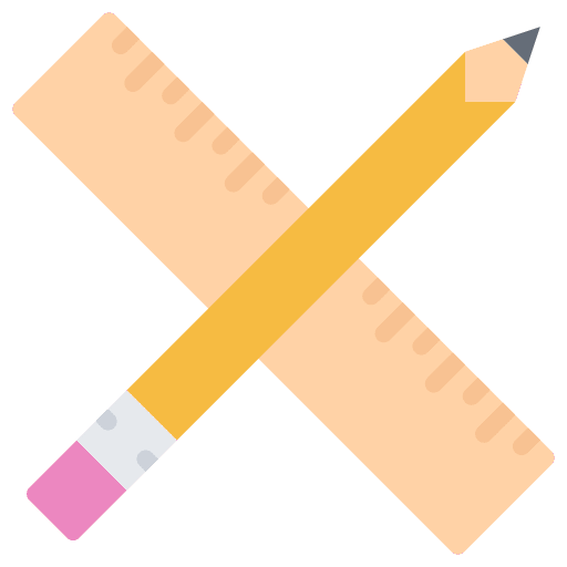 Pencil typography custom art and design icon