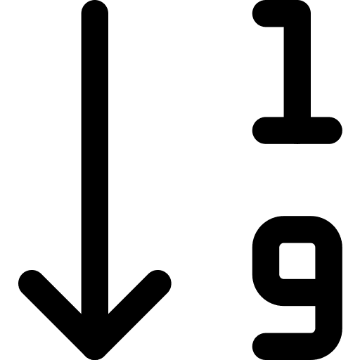 Sort ordering number order icon