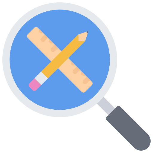 Search ruler search pencil icon