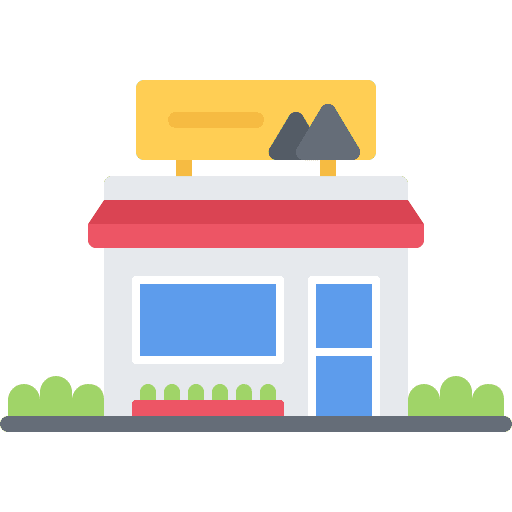 Shop art and design banner shopping store icon