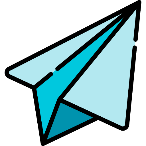 Paper plane message airplane origami direct icon