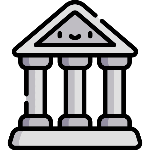 University college bank architecture icon