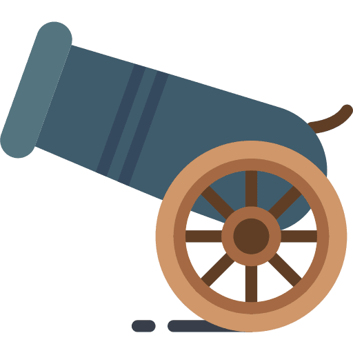 Cannon shoot fire artillery icon