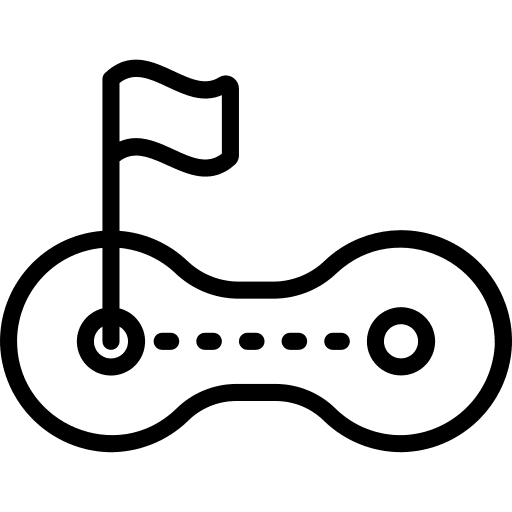 Distance sports ball distance icon