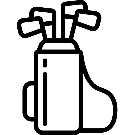 Golf bag golf equipment sports and competition golf sticks icon