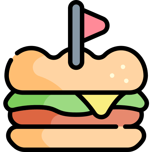 Burger flag hamburger cheese icon