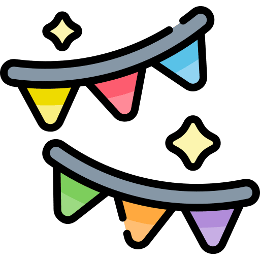 Garlands ornament birthday and party flag icon