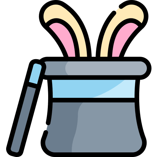 Magician hat magic wand magic entertainment icon