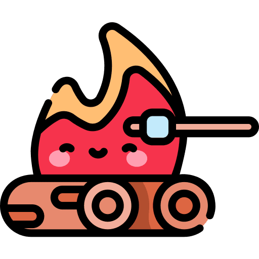 Bonfire campfire entertainment marshmallows icon