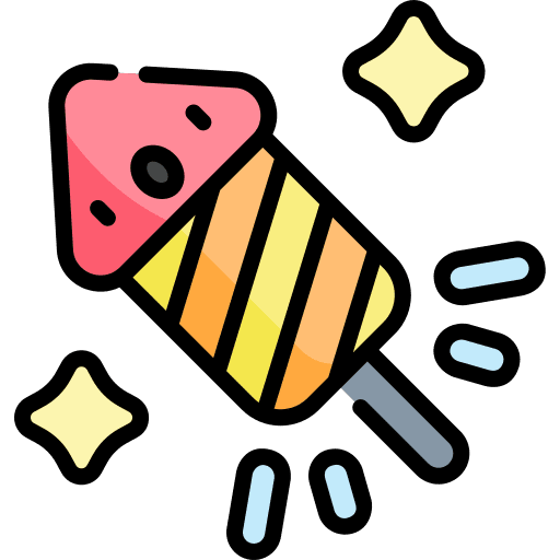 Firework birthday and party celebration entertainment icon