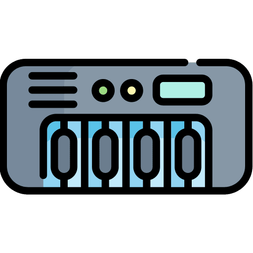 Keyboard instrument piano music and multimedia icon