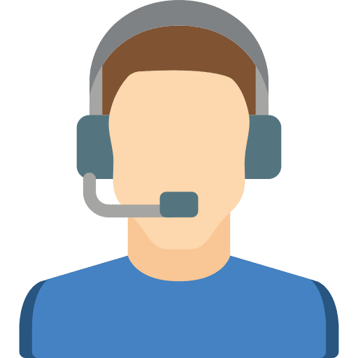 Customer service contact person telemarketer man icon