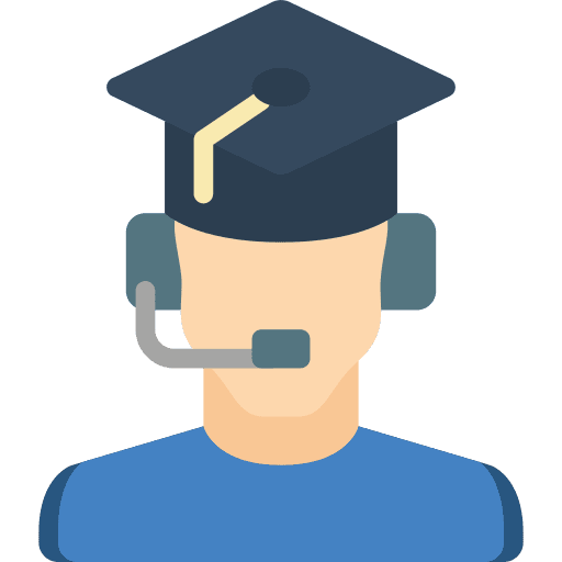 Customer service support training man icon