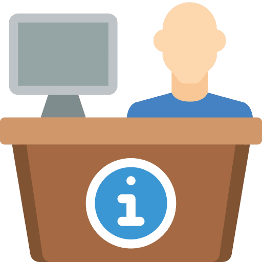 Info support information desk icon