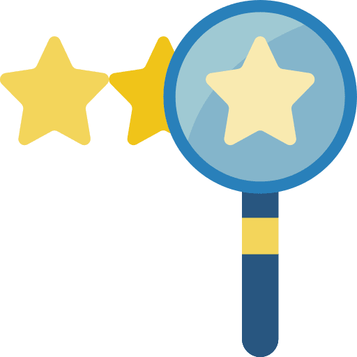 Reviews magnifying glass reviews rating icon