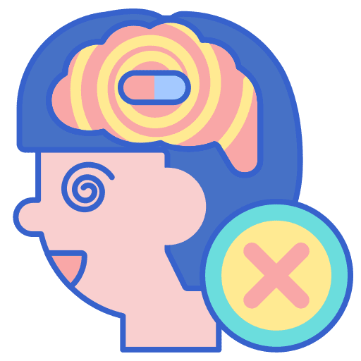 Non-psychotropic effect drug paranoia pill icon