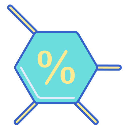 Bioavailability hexagon drug percentage icon