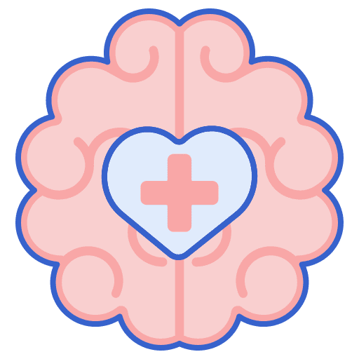 Mental health heart thoughts healthcare and medical icon